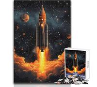 Puzzle da 1000 pezzi "Lancio di un razzo nello spazio", gioco di apprendimento per esercitarsi nelle abilità, regalo premuroso per momenti felici, dimensioni 38x26cm