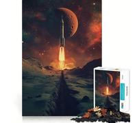 Puzzle da 1000 pezzi Lancio di un razzo nello spazio per ragazzi, gioco di logica e abilità, divertente e rilassante, con tagli precisi, (50x75cm)
