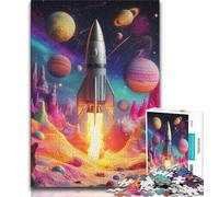Puzzle da 1000 pezzi "Lancio di un razzo", puzzle da 1000 pezzi, antistress, per trascorrere il tempo libero, interazione genitore-figlio (dimensioni 75x50cm)