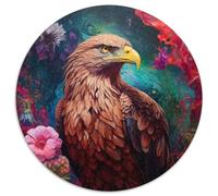 Puzzle da 1000 pezzi "L'aquila e il giardino" - Puzzle rotondo da 1000 pezzi per adulti, ideale come regalo di Natale e come decorazione per la casa, 67,5x67,5 cm.