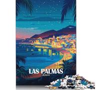 Puzzle da 1000 pezzi Las Palmas Spagna Poster di viaggio Puzzle per adulti Giochi di carta Sfida di puzzle Giocattolo Regali di Natale e compleanno 38x26 cm/1000 pezzi