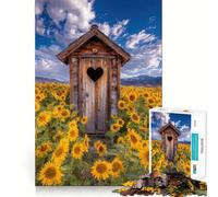 Puzzle da 1000 pezzi "Latrina in un campo di girasoli" per ragazzi, gioco intelligente, immagine da assemblare per un momento di relax, regalo adorabile (50x75cm)