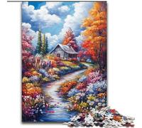 Puzzle da 1000 pezzi "L'autunno arriva a casa", puzzle per adulti, 26x38cm, perfetto per la casa o l'ufficio, regalo di Natale ideale