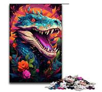Puzzle da 1000 pezzi Le allucinazioni colorate del Deinosuchus puzzle per adulti puzzle in legno giochi per famiglie 75x50 cm