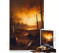 Puzzle da 1000 pezzi "Le conseguenze della battaglia con spade ed elmi" - Pensiero lucido - Passatempo tranquillo - Bordi precisi - Sorpresa festiva (38x26cm)