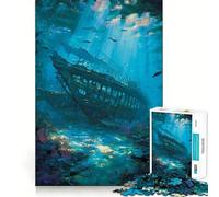 Puzzle da 1000 pezzi "Le Scogliere della Nave Perduta" per Adolescenti, Gioco di Puzzle per Pensare Insieme, Divertente, Taglio Affilato, Opera d'Arte da Collezione (50x75cm)