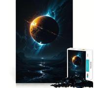 Puzzle da 1000 pezzi "L'eclissi della Terra" per adolescenti, gioco per allenare la mente, attività rilassante, regalo artistico e premuroso 38x26cm