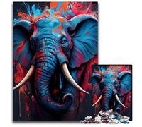 Puzzle da 1000 pezzi "L'elefante grazioso" per adulti, perfetto per decorazioni per la casa, compleanni, feste e regali, 26X38CM/10,23x14,96 pollici.