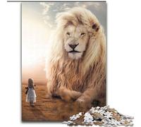 Puzzle da 1000 pezzi "L'enorme leone bianco" - Puzzle da 1000 pezzi per adulti, gioco educativo e divertente per interni, decorazione per la casa, dimensioni 26X38cm
