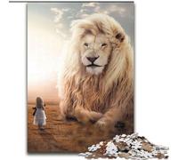 Puzzle da 1000 pezzi "L'enorme leone bianco" Puzzle per adulti Regalo fai da te Divertimento Adatto per la casa Soggiorno Ufficio Decorazione Dimensioni 38x26cm