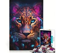 Puzzle da 1000 pezzi Leon il leopardo gioco rompicapo rilassante e stimolante per l'intelletto regalo di compleanno regalo 38x52cm