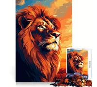 Puzzle da 1000 pezzi "Leone Africa Pixel Art" per adolescenti,stimolante per la mente,divertente e rilassante,con incastro perfetto,ideale come regalo di Natale (38x52cm)
