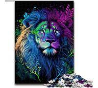 Puzzle da 1000 pezzi Leone astratto colorato Puzzle impegnativo dimensioni 26x38cm Perfetto per il divertimento in famiglia a Natale, Ringraziamento, Compleanni e Pasqua