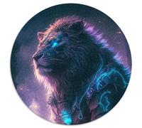 Puzzle da 1000 pezzi "Leone dal futuro", puzzle rotondi da 1000 pezzi per adulti, adolescenti e divertimento in famiglia - Gioco rompicapo fai da te, regalo, 67,5x67,5 cm