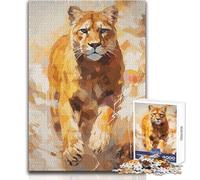 Puzzle da 1000 pezzi - Leone di montagna, calmo, piacevole, divertente, per il tempo libero, stretto, senza cuciture, di precisione, dimensioni del giocattolo: 50x75cm