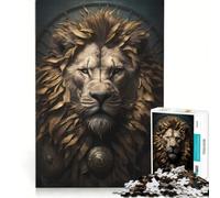 Puzzle da 1000 pezzi "Leone e la fiaba" gioco impossibile taglio di precisione con pezzi di forma casuale completamente ad incastro 38x26cm