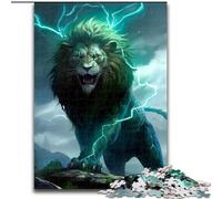 Puzzle da 1000 pezzi Leone nel tuono in cartone per adulti, dimensioni 26x38cm, perfetto come decorazione fai da te o regalo di compleanno.