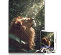 Puzzle da 1000 pezzi "Leone nella giungla lussureggiante" per adolescenti, gioco di sviluppo del pensiero logico, ottimo regalo per momenti significativi, dimensioni 50x75cm