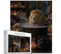 Puzzle da 1000 pezzi Leone nella vasca da bagno per adulti puzzle fantasy stile fiaba arte impegnativo giochi di attività familiari colorati fai da te puzzle per decorazioni per la casa regali 50 x 68