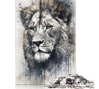 Puzzle da 1000 pezzi "Leone Re della Natura" per adulti e adolescenti, puzzle di carta, regali per la vigilia di Natale, 1000 pezzi (38x26 cm)