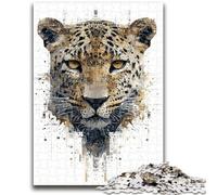 Puzzle da 1000 pezzi Leopard Art per adolescenti, giochi educativi, decorazione per la casa, collezione di artisti, belle arti (38x26cm)