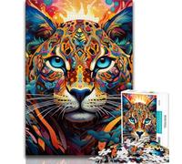 Puzzle da 1000 pezzi "Leopardo africano" per adolescenti e adulti, aiuta il cervello a esercitare i giocattoli avvincenti per coltivare la pazienza, adatto alle coppie, 38x26cm