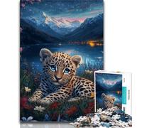 Puzzle da 1000 pezzi "Leopardo Baby" per adulti e adolescenti, aiuta il cervello ad allenare i giocattoli avvincenti per coltivare la pazienza, un'opera d'arte (75x50cm)