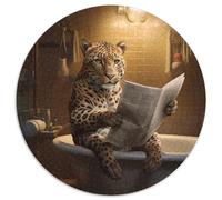 Puzzle da 1000 pezzi "Leopardo che legge il giornale", puzzle impossibile per adulti, rompicapo impegnativo per adolescenti, divertente serata di giochi in famiglia, 67,5x67,5 cm
