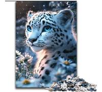Puzzle da 1000 pezzi "Leopardo delle nevi" per adulti, ideale per il divertimento in famiglia, regalo perfetto per feste e compleanni (dimensioni 50x75cm)