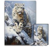 Puzzle da 1000 pezzi, leopardo delle nevi, puzzle di cartone, giochi educativi, migliora l'amore tra coppie dai 14 anni in su, 26x38cm