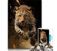 Puzzle da 1000 pezzi "Leopardo d'oro" per adolescenti, giochi divertenti per famiglie, ideale come regalo per tutta la famiglia (50x75cm)