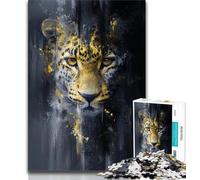 Puzzle da 1000 pezzi "Leopardo d'oro" per adulti e adolescenti, giocattolo educativo intellettuale decomprimente, regali di Babbo Natale segreto, 50x75cm
