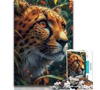 Puzzle da 1000 pezzi "Leopardo nella giungla", per adulti, regalo di compleanno impegnativo ma divertente e umoristico, regali, decorazione da parete 38x26cm