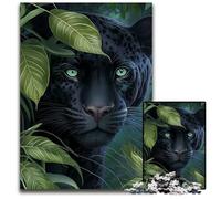Puzzle da 1000 pezzi "Leopardo Nero", per adulti, adolescenti e famiglie, perfetto come decorazione fai da te e come sfida per il cervello, 50x75CM/19,68x29,52 pollici.