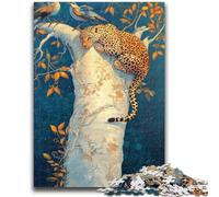 Puzzle da 1000 pezzi "Leopardo sull'albero" per adulti e adolescenti, gioco per famiglie, antistress, sfida difficile, collezione di artisti, belle arti (50x75cm)