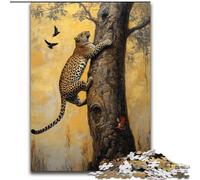 Puzzle da 1000 pezzi "Leopardo sull'albero" per adulti, regalo interessante per ridurre lo stress e favorire l'interazione genitore-figlio (26x38cm)