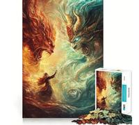Puzzle da 1000 pezzi "L'eterna guerra degli elementi" per ragazzi, gioco di logica stimolante, rilassante, con bordi chiari, ideale come sorpresa di compleanno 38x26cm