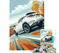 Puzzle da 1000 pezzi Lexus RX bianca su strada Giocattolo avvincente per coltivare la pazienza Gioco rilassante Analisi e logica Opera d'arte Regalo (Dimensioni 38x52cm)