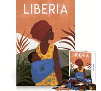 Puzzle da 1000 pezzi "Liberia Africa" per adolescenti,stimola la memoria,rilassante,con bordi precisi,un bel regalo (38x52cm)