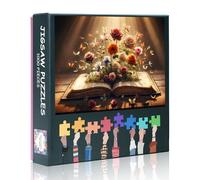 Puzzle da 1000 pezzi: libro aperto con pagine floreali (50 x 70 cm) - delicata arte floreale, sofisticato puzzle educativo per giochi di società