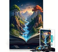 Puzzle da 1000 pezzi "Libro aperto - Paesaggio" per adolescenti, gioco di logica e abilità, morbido, rilassante, taglio preciso, regalo prezioso (38x52cm)