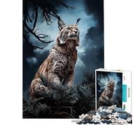 Puzzle da 1000 pezzi - Lince nella tempesta - Giocattolo educativo per l'apprendimento - Gioco stimolante - Idee regalo (Dimensioni 38x26cm)