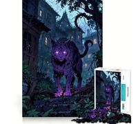 Puzzle da 1000 pezzi "Lince viola nella notte" per adolescenti, gioco che stimola la logica e allevia la tensione, con bordi di qualità, ideale come regalo di Babbo Natale (38x52cm)