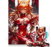 Puzzle da 1000 pezzi "L'ira del cavaliere Kitsune" esercizio mentale divertente,pezzi a incastro precisi,un modo coinvolgente per passare il tempo libero (38x26cm)