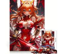Puzzle da 1000 pezzi "L'ira del cavaliere Kitsune" per adolescenti, esercizio di logica, divertimento tranquillo, bordi puliti, regalo festivo (38x26cm)