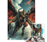 Puzzle da 1000 pezzi "L'ira del drago" Aiuta a stimolare la mente decorazione per la casa giocattolo antistress adatto a partire dai 14 anni (38x26cm)