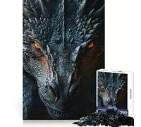 Puzzle da 1000 pezzi "L'ira del drago nero" per adolescenti, stimolante per la mente, per un piacevole svago, con bordi lisci, elegante regalo di Natale (50x75cm)