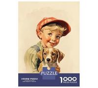 Puzzle Da 1000 Pezzi Little Boy And Dog Puzzle Per Adulti Gioco Pratico Sfida Difficile Interazione Genitore-figlio 38x26cm/1000pcs