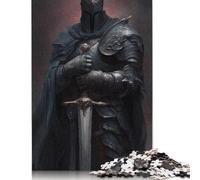 Puzzle da 1000 pezzi "Lo sguardo del cavaliere oscuro" per adulti e puzzle in legno per gli amanti dei puzzle, 1000 pezzi (75x50 cm)