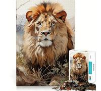 Puzzle da 1000 pezzi "Lo sguardo del leone" per ragazzi, gioco di logica stimolante, rilassante, con bordi chiari, ideale come sorpresa di compleanno 38x52cm